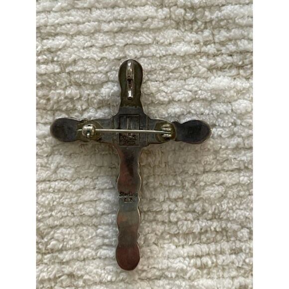 Vintage Native American Navajo Sterling Silver Cross signed by  Lenora Begay. - Picture 3 of 5